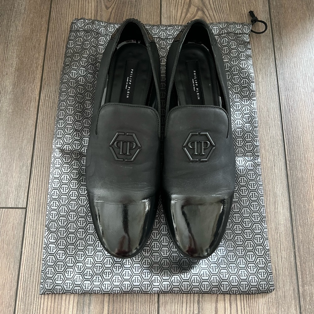 Philipp Plein leather black loafers